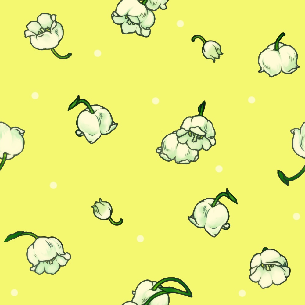 すずらんの花のパターン8枚(とオマケ)