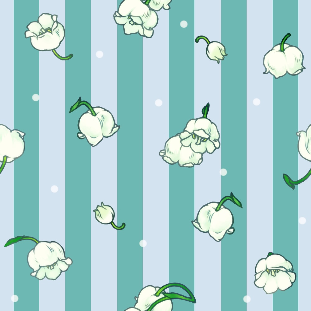 すずらんの花のパターン8枚(とオマケ)