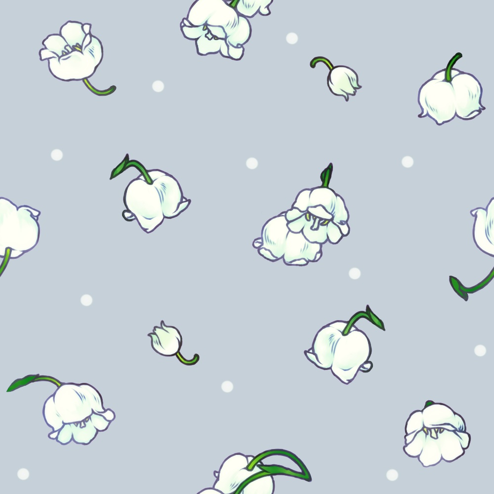 すずらんの花のパターン8枚(とオマケ)