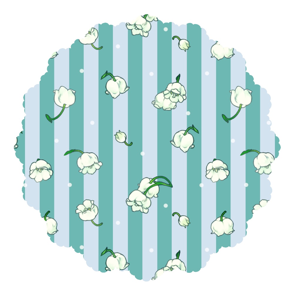 すずらんの花のパターン8枚(とオマケ)