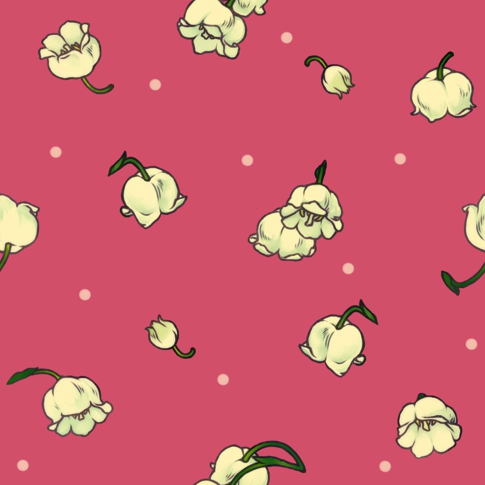 すずらんの花のパターン8枚(とオマケ)