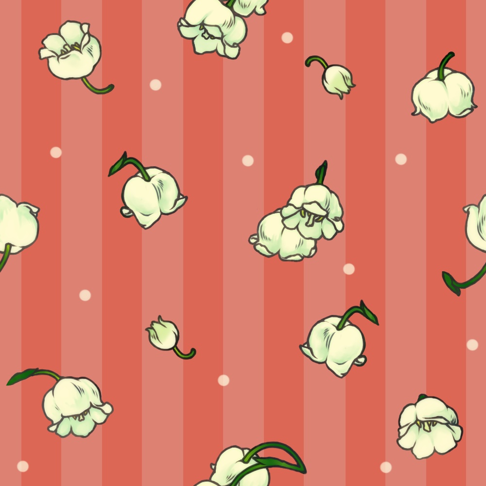 すずらんの花のパターン8枚(とオマケ)