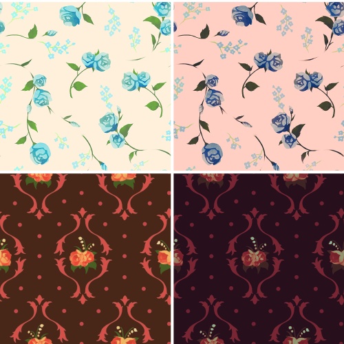 ロマンス花柄 4種8カラー