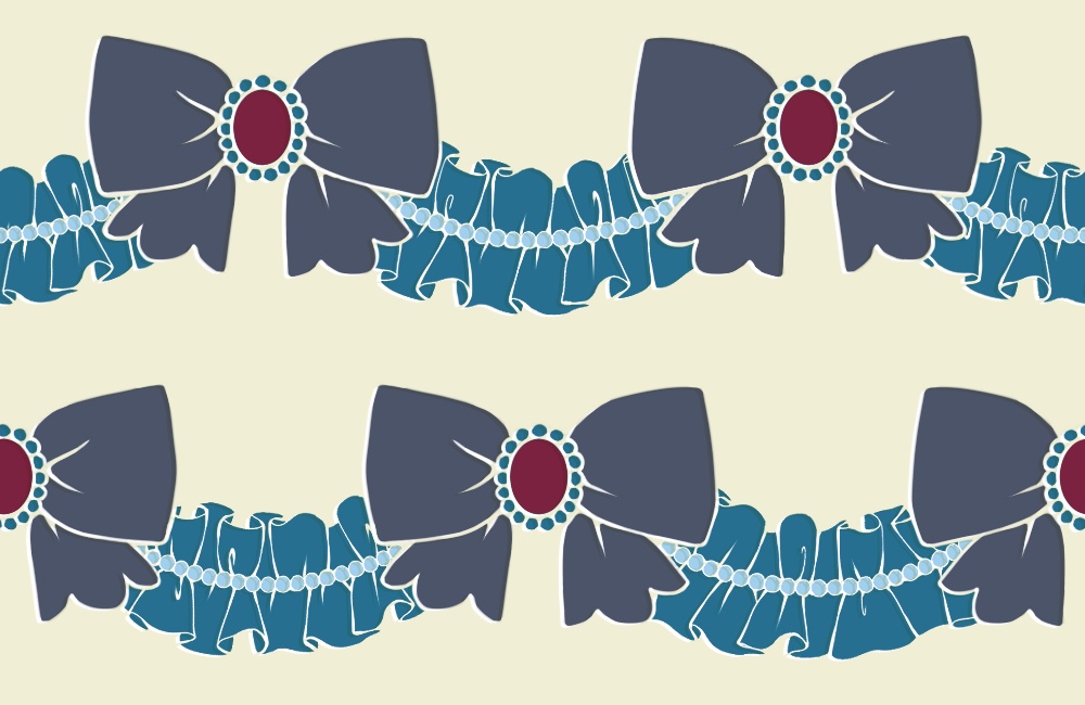 リボンとフリルのパターン14枚