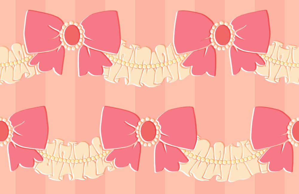 リボンとフリルのパターン14枚
