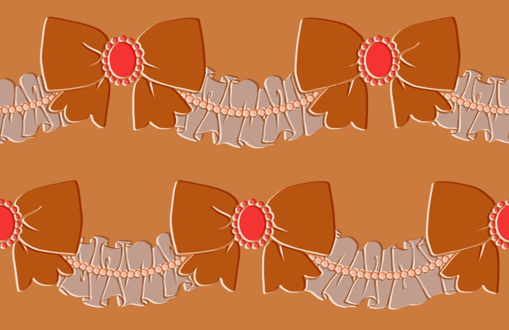 リボンとフリルのパターン14枚