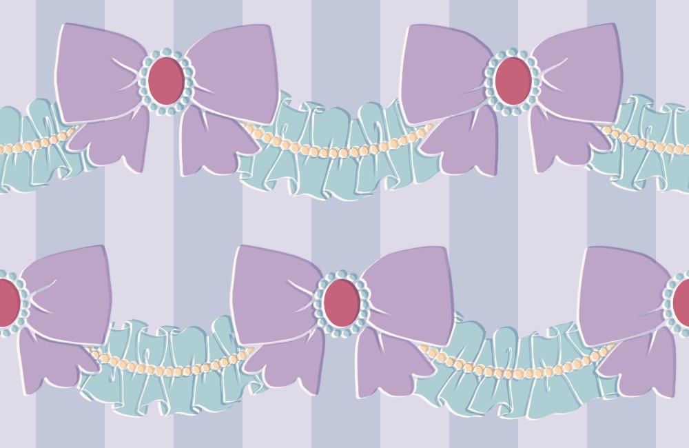 リボンとフリルのパターン14枚