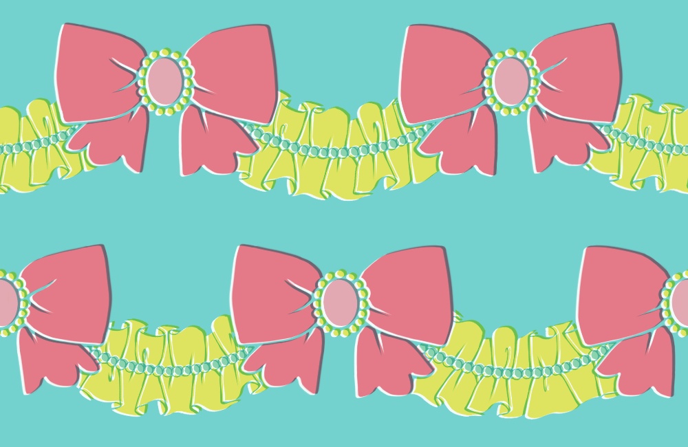 リボンとフリルのパターン14枚