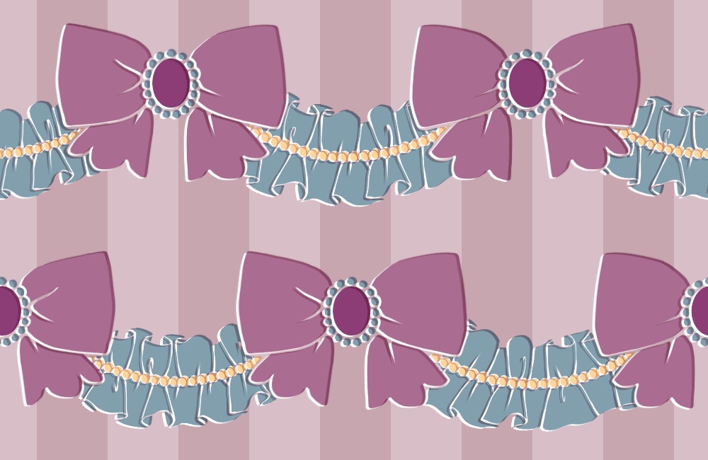 リボンとフリルのパターン14枚