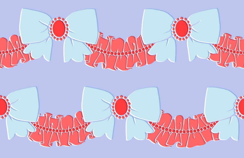 リボンとフリルのパターン14枚