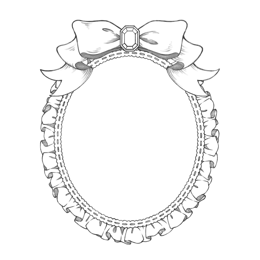 フリルとリボンのフレーム9色(オマケ 小説用表紙)