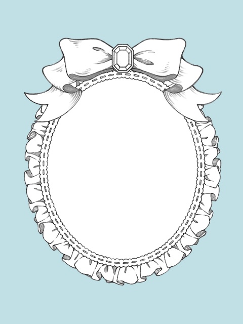 フリルとリボンのフレーム9色(オマケ 小説用表紙)