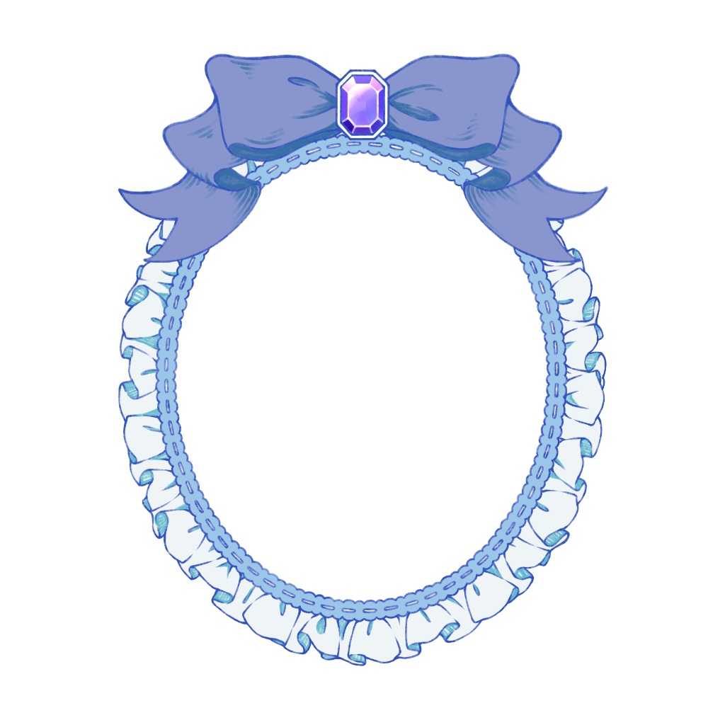 フリルとリボンのフレーム9色(オマケ 小説用表紙)