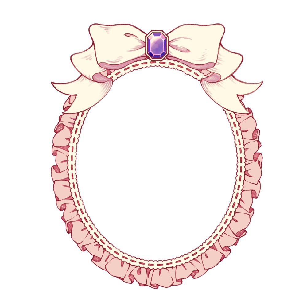 フリルとリボンのフレーム9色(オマケ 小説用表紙)