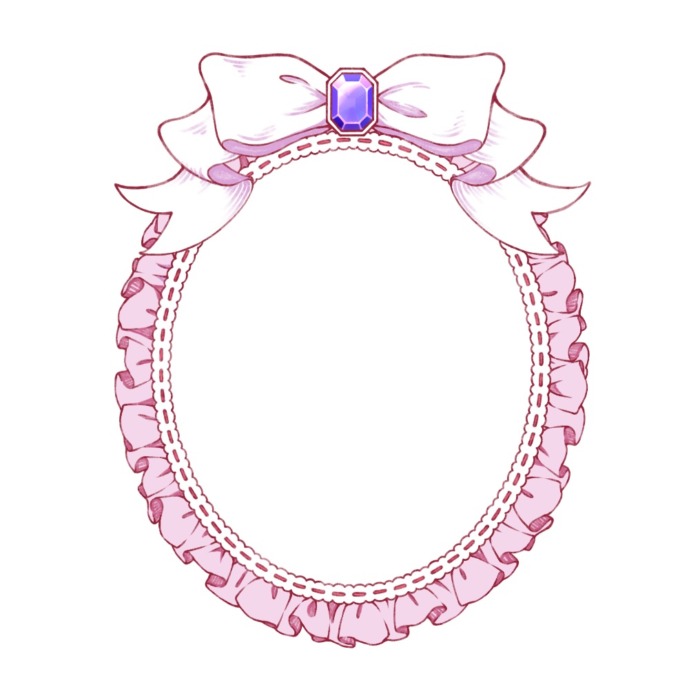 フリルとリボンのフレーム9色(オマケ 小説用表紙)