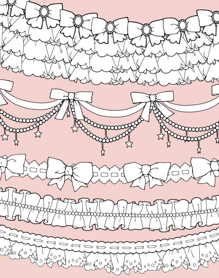 リボン&フリルブラシセット16種