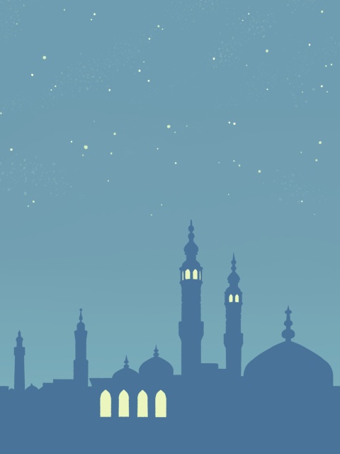 中東っぽいシルエット背景素材と小説用フリー素材