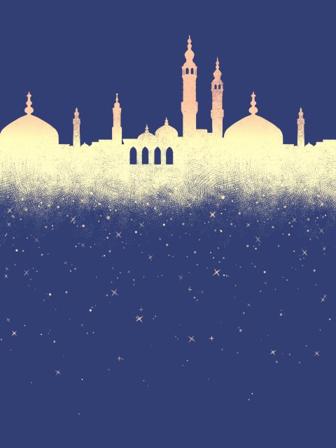 中東っぽいシルエット背景素材と小説用フリー素材