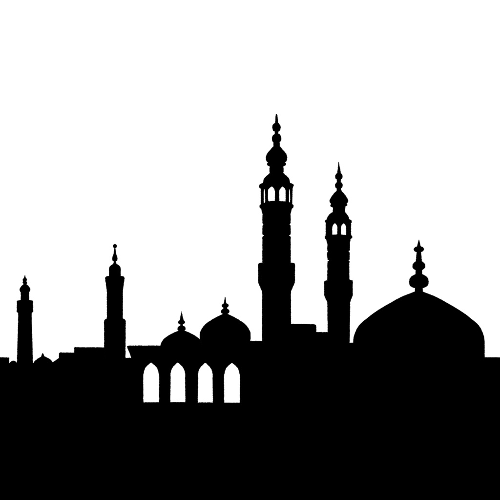 中東っぽいシルエット背景素材と小説用フリー素材