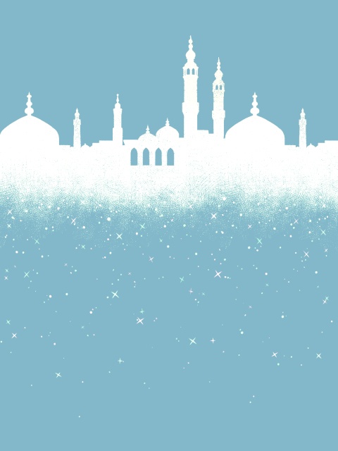 中東っぽいシルエット背景素材と小説用フリー素材