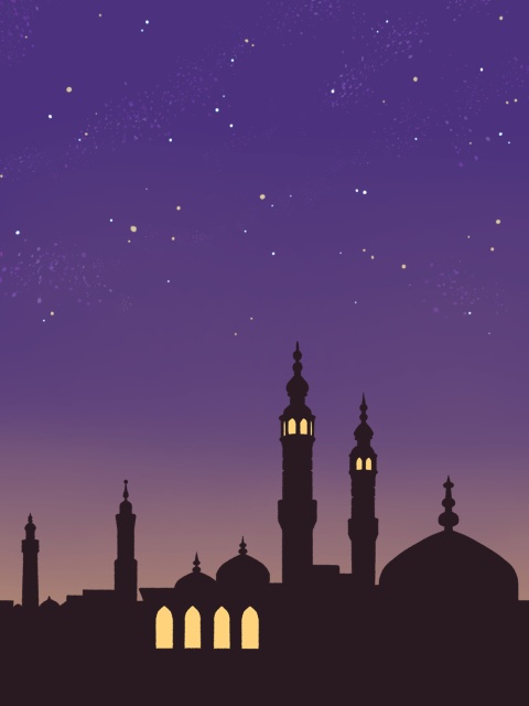 中東っぽいシルエット背景素材と小説用フリー素材