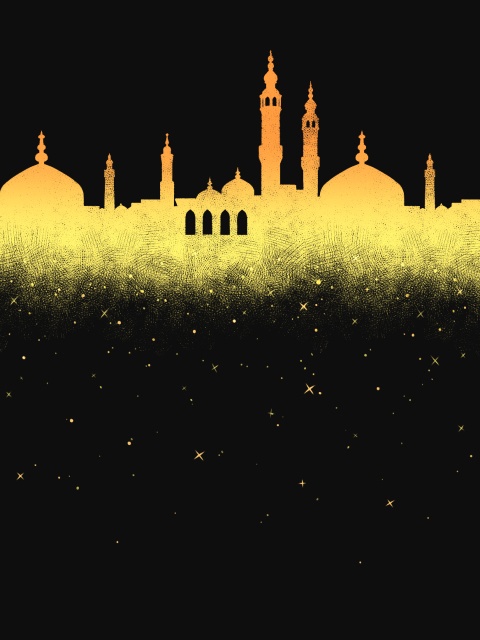 中東っぽいシルエット背景素材と小説用フリー素材