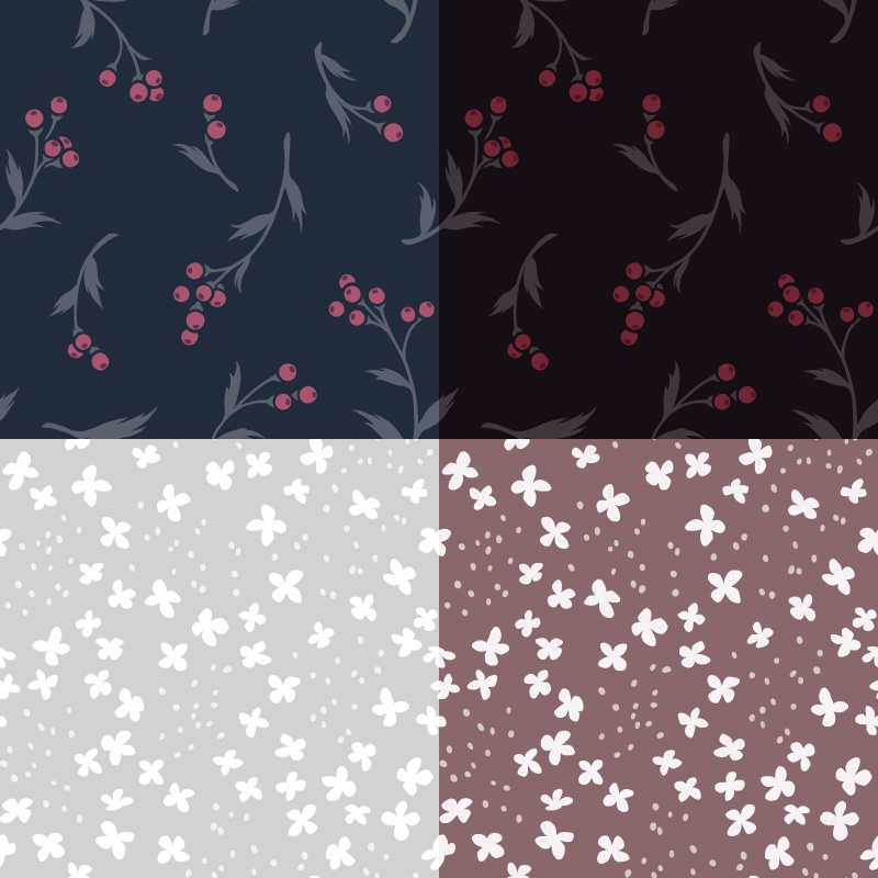 ロマンス花柄3 4種8カラー