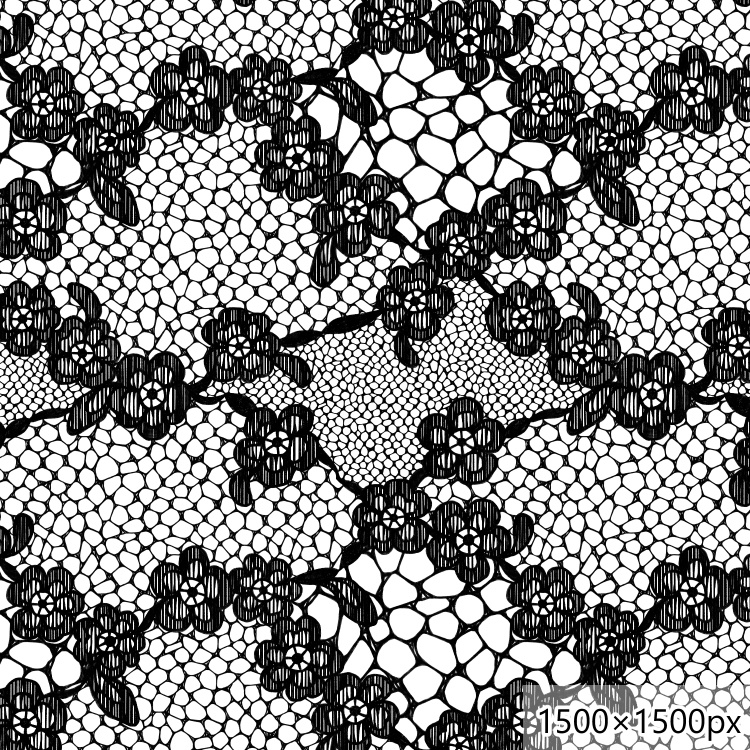 花のレースパターンとブラシ(9種)