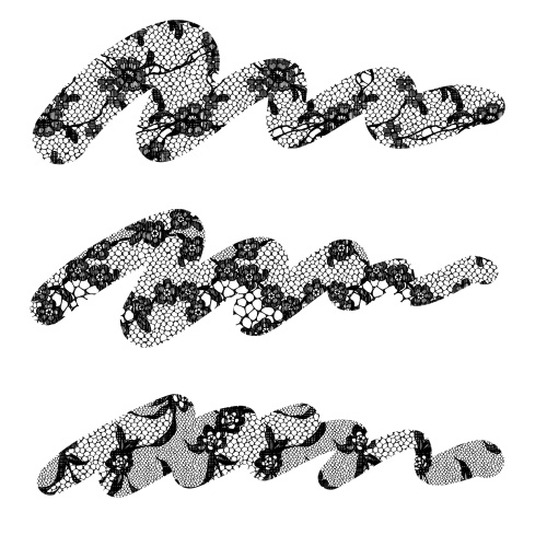 花のレースパターンとブラシ(9種)