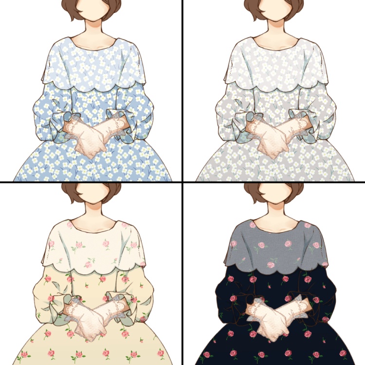 ロマンス花柄4 5種10カラー