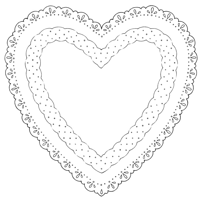 ハート型レース12枚