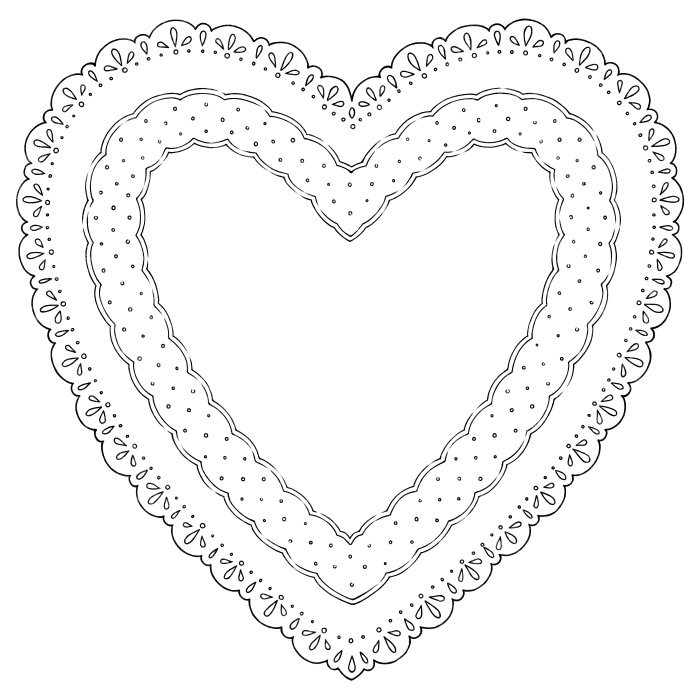 ハート型レース12枚