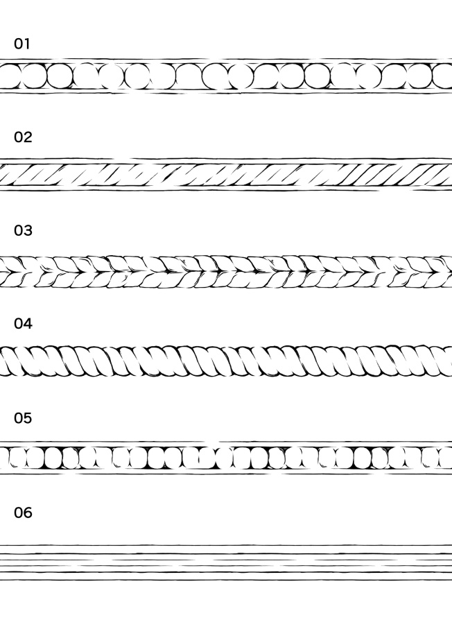 細かい装飾ブラシ 6種