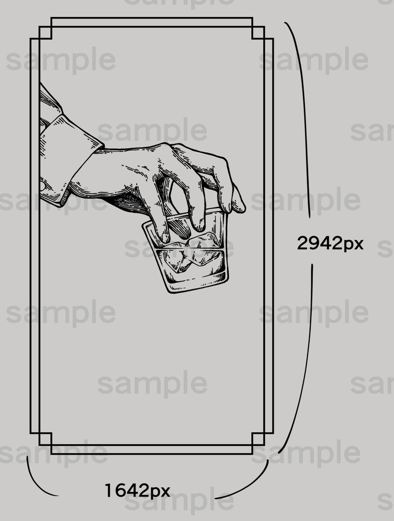 ペン画風の手のイラスト素材 12種(黒、白、ゴールド3色)