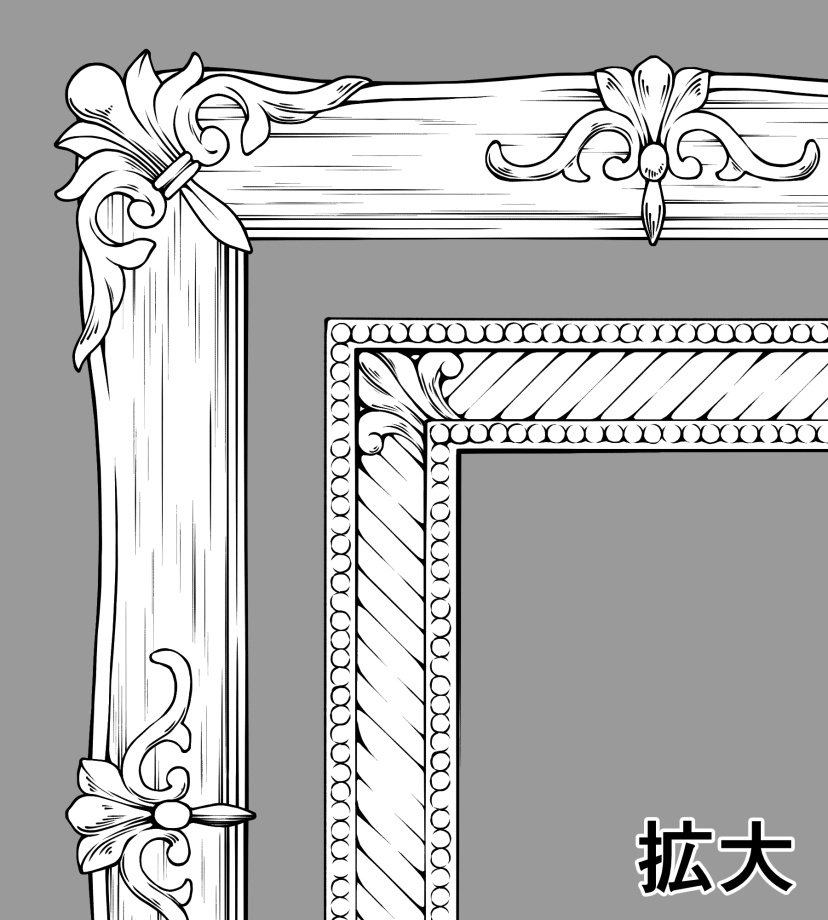 額縁の線画素材8種