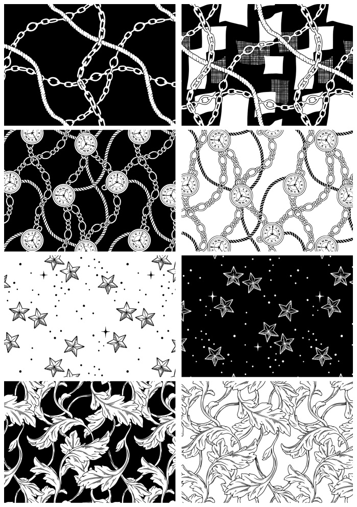 服の柄 シームレスパターン20枚