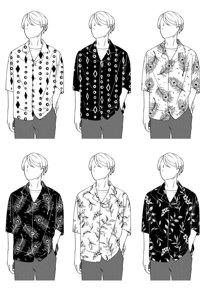 服の柄 シームレスパターン20枚