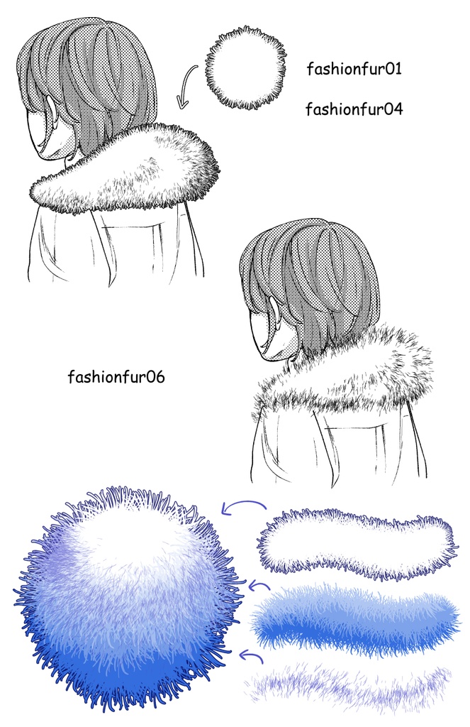 服のファーブラシ