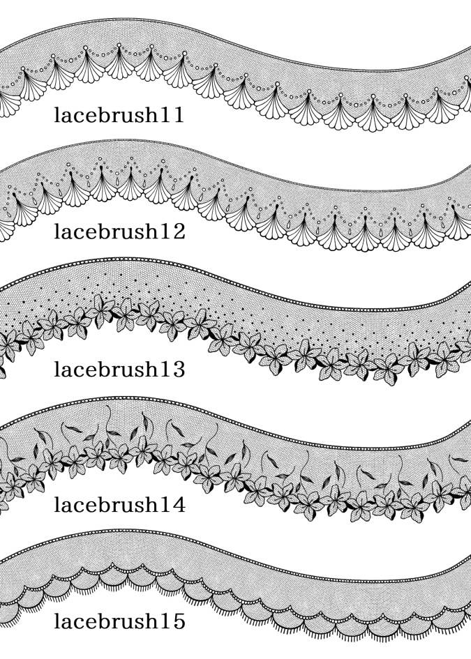 レース素材とブラシ各20種