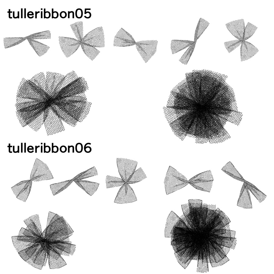 重ねるチュールのリボンブラシ8種