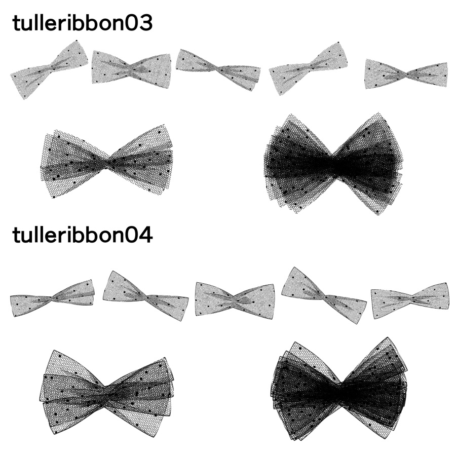 重ねるチュールのリボンブラシ8種