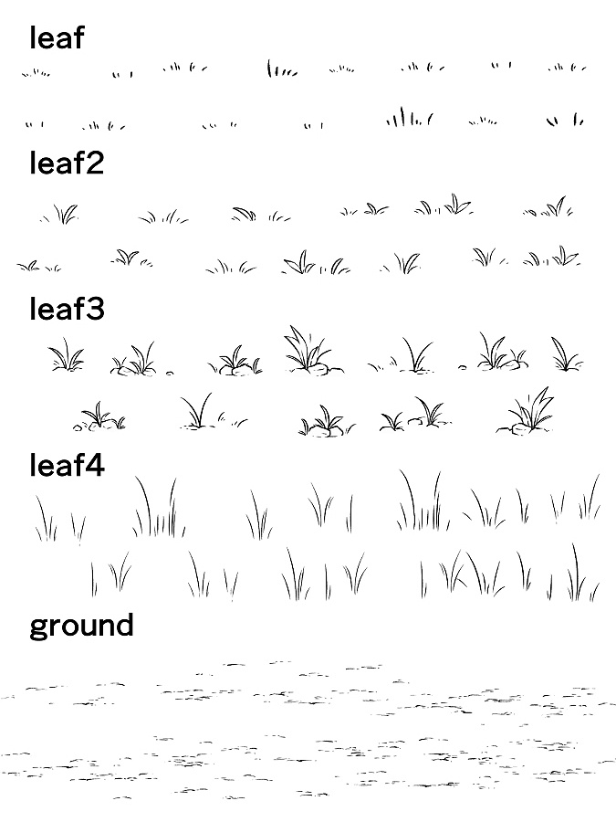 不規則な地面ブラシ 10種