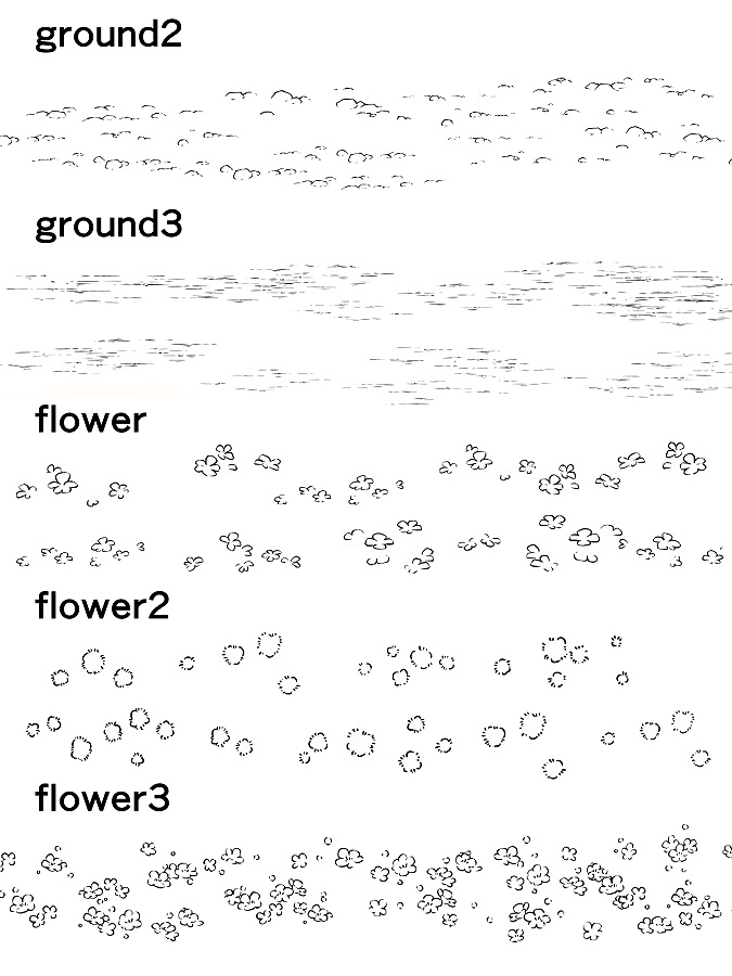 不規則な地面ブラシ 10種