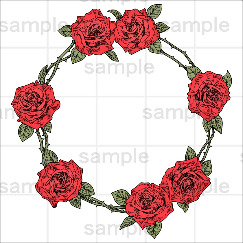 ペン画風の花のイラスト素材集