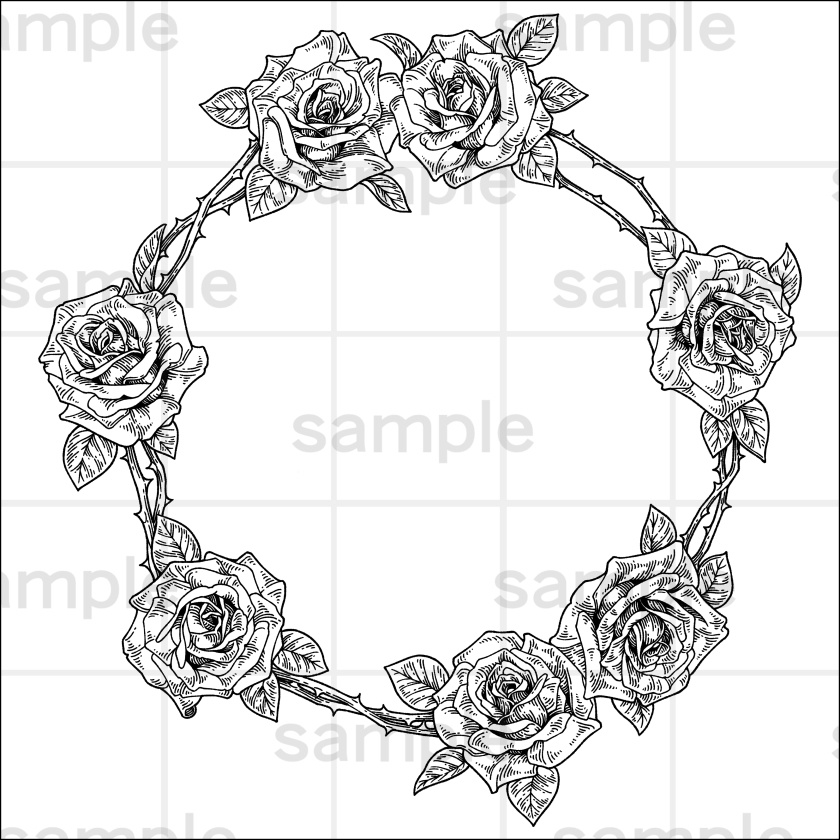 ペン画風の花のイラスト素材集