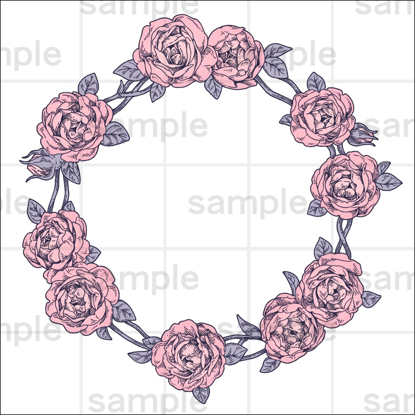 ペン画風の花のイラスト素材集