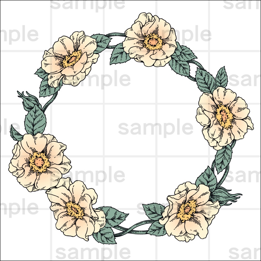 ペン画風の花のイラスト素材集