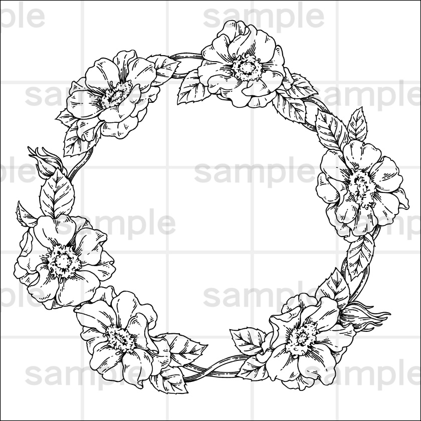 ペン画風の花のイラスト素材集