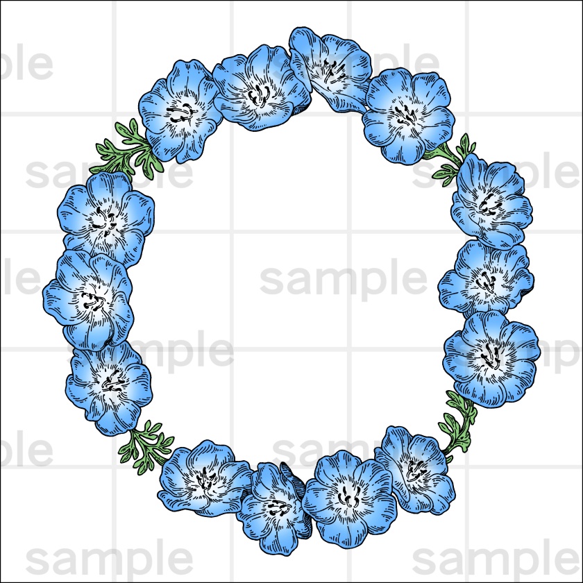 ペン画風の花のイラスト素材集