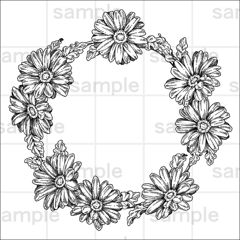 ペン画風の花のイラスト素材集